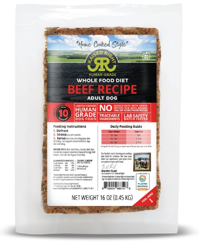 Raised Right Original Beef Adult Dog Recipe