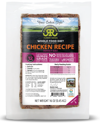 Raised Right Original Chicken Adult Cat Recipe