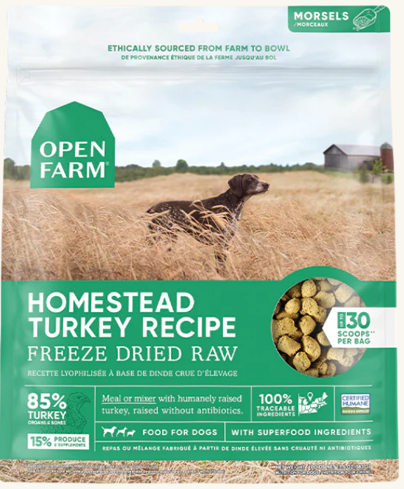 Open Farm’s Homestead Turkey Freeze-Dried Raw Dog Food