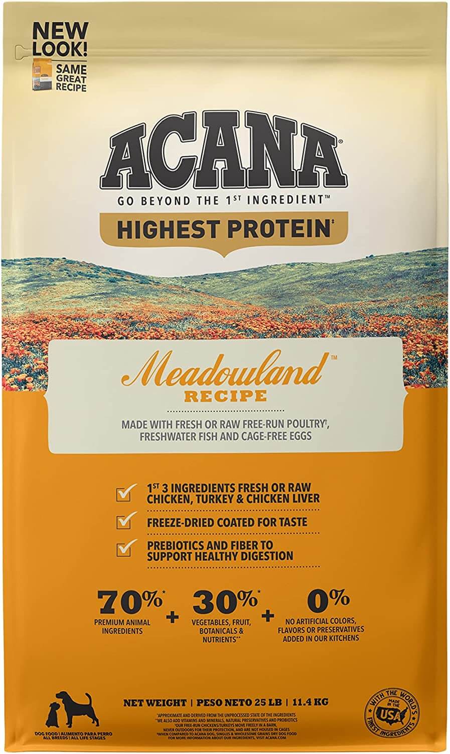ACANA Meadowland Highest Protein Grain-Free Dry Dog Food