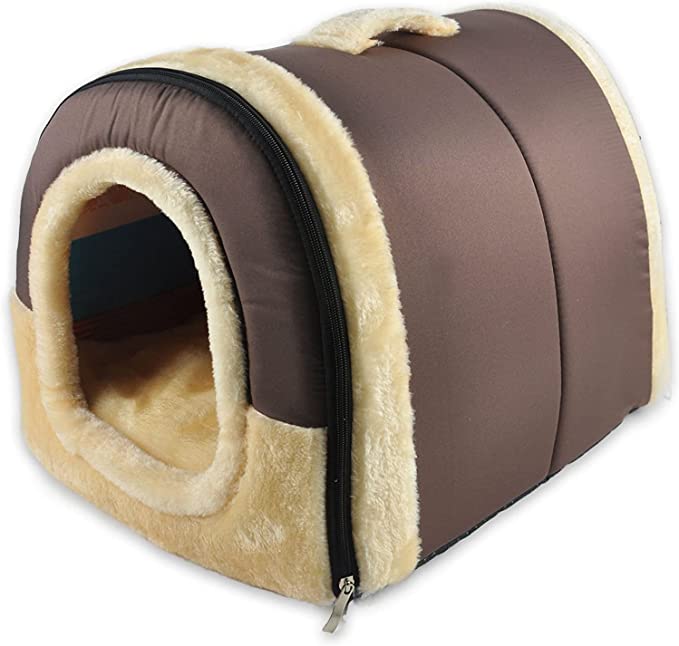 ANPPEX Portable Igloo Dog House with Removable Cushion