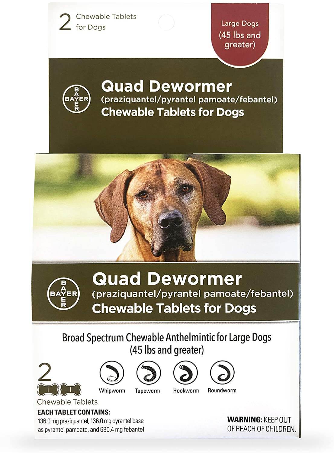 Bayer Chewable Quad Dewormer for Dogs