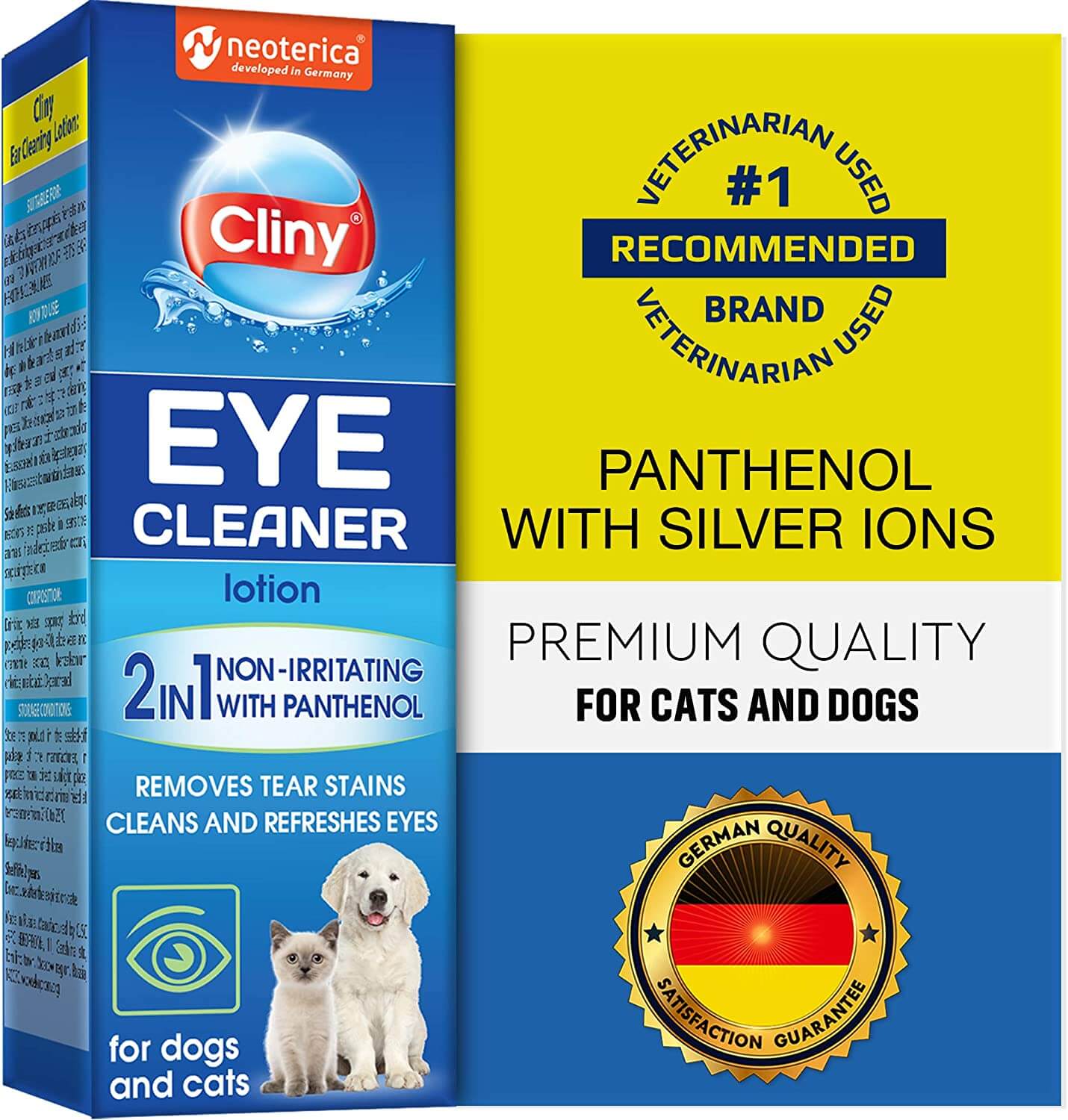Cliny Eye Cleaner Lotion Drops for Cats & Dogs