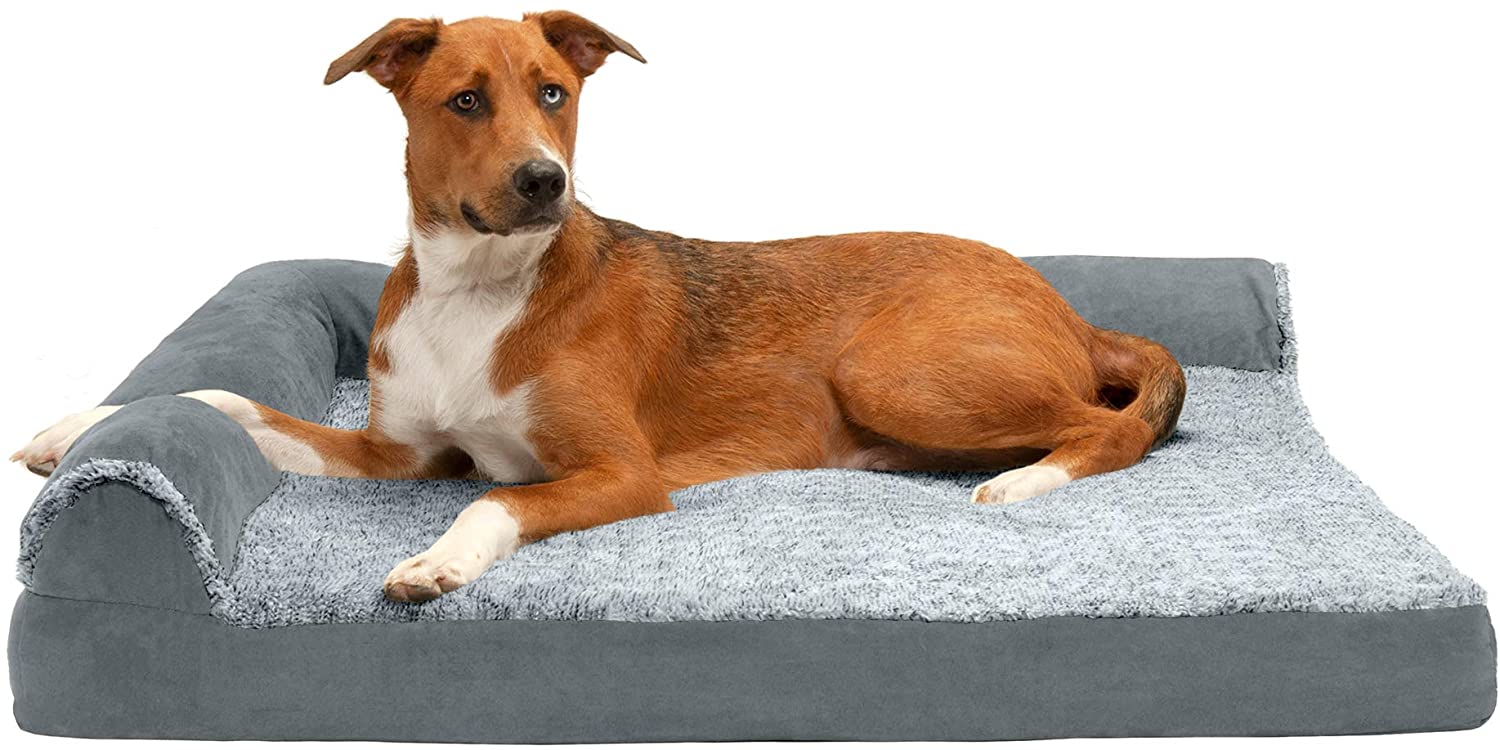 Furhaven Pet - Orthopedic Corner Sofa Dog Bed