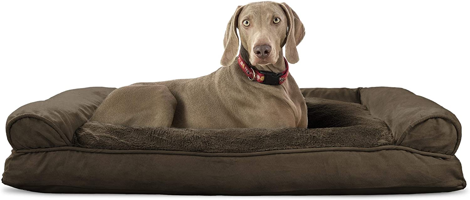 Furhaven Pet Plush Sofa-Style Orthopedic Dog Bed