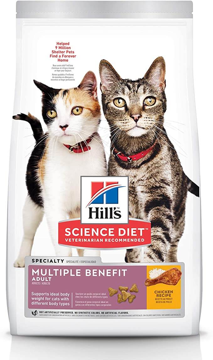 Hill's Science Diet Dry Cat Food, Adult, Multiple Benefit