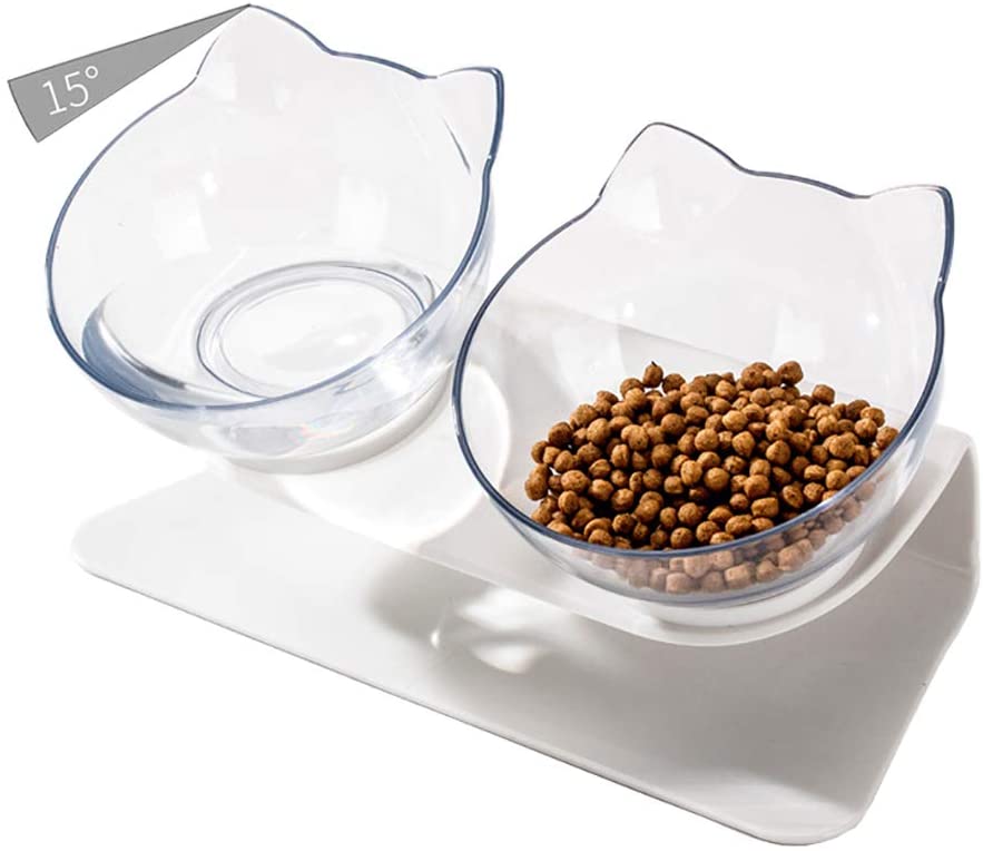Luck Dawn Double Anti-vomit Cat Bowl with Raised Stand
