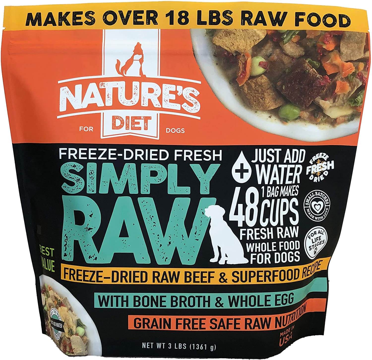 Nature's Diet Simply Raw Freeze-Dried Raw Whole Food Meal