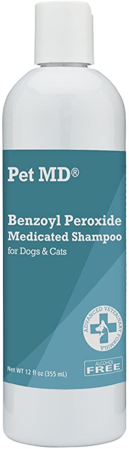 Pet MD Benzoyl Peroxide Medicated Shampoo for Dogs
