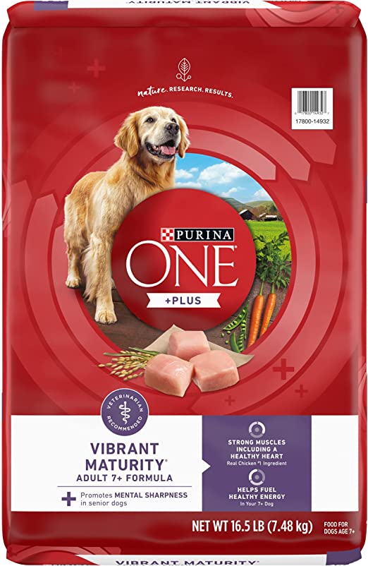 Purina ONE High Protein Senior Dry Dog Food, +Plus Vibrant Maturity Adult 7+ Formula