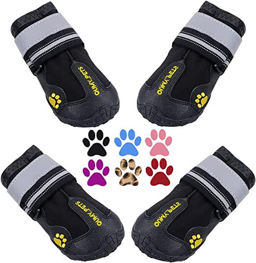 QUMY Dog Boots Paw Protectors Shoes for Large Dogs