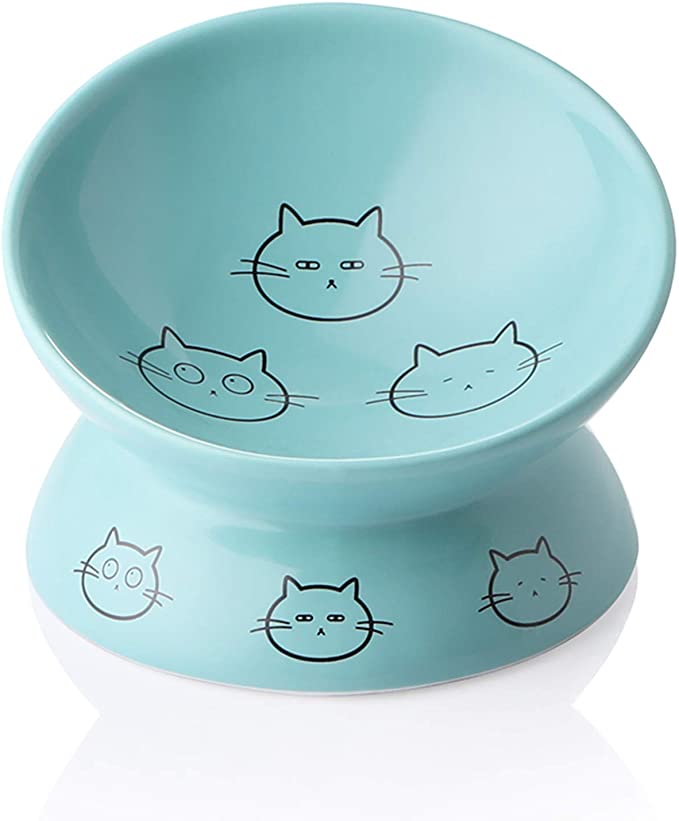 SWEEJAR Ceramic Raised Cat Bowls