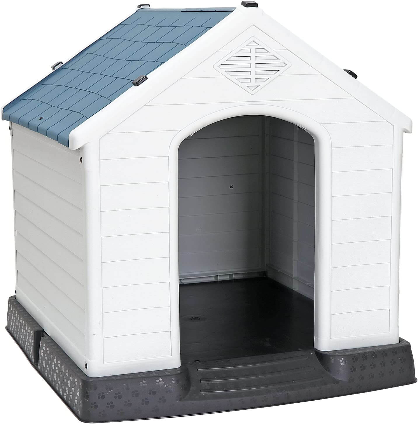 Saicool Weather & Water Resistant Dog House with Air Vents and Elevated Floor