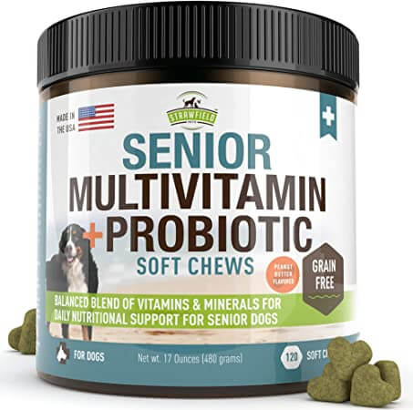 Strawfield Pets Multivitamin+Probiotic Soft Chews for Senior Dogs