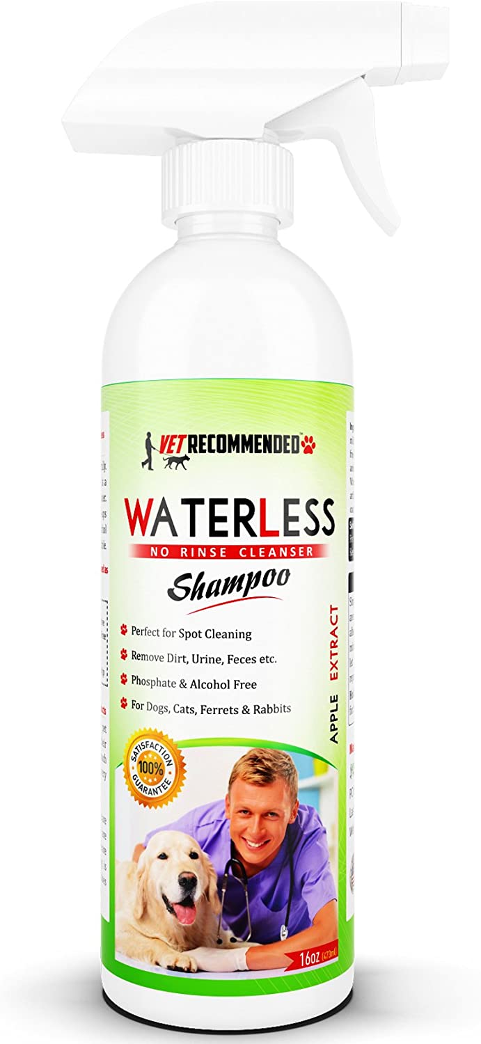 Vet recommended waterless dog shampoo