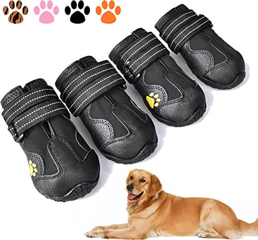 XSY&G Waterproof Dog Shoes, with Anti-Slip Sole for Medium Dogs
