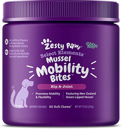 Zesty Paws New Zealand Green Lipped Mussel Chewable Treats for Dogs