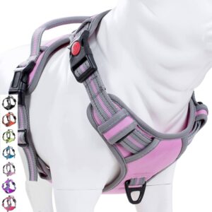 Coohom Escape Proof Dog Harness with Handle and Two Leash Attachments