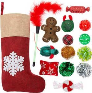 FLYSTAR Christmas Stocking and Interactive Cat Toys
